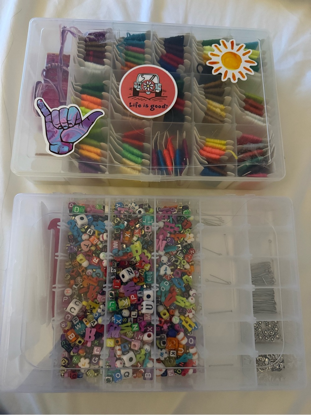 Bracelet making kits with Assorted Colorful Beads and Threads
